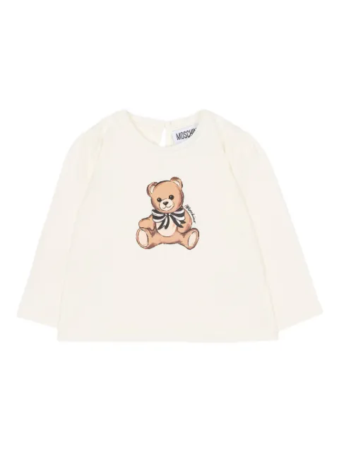 Moschino Kids langærmet T-shirt med bamse-tryk