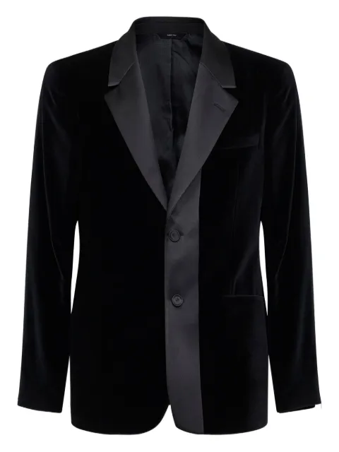 FENDI single-breasted satin-collar cotton jacket