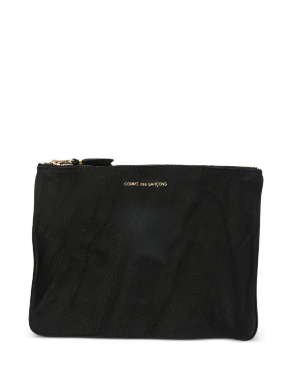 Comme des Garçons Zip Leather Wallet in Black