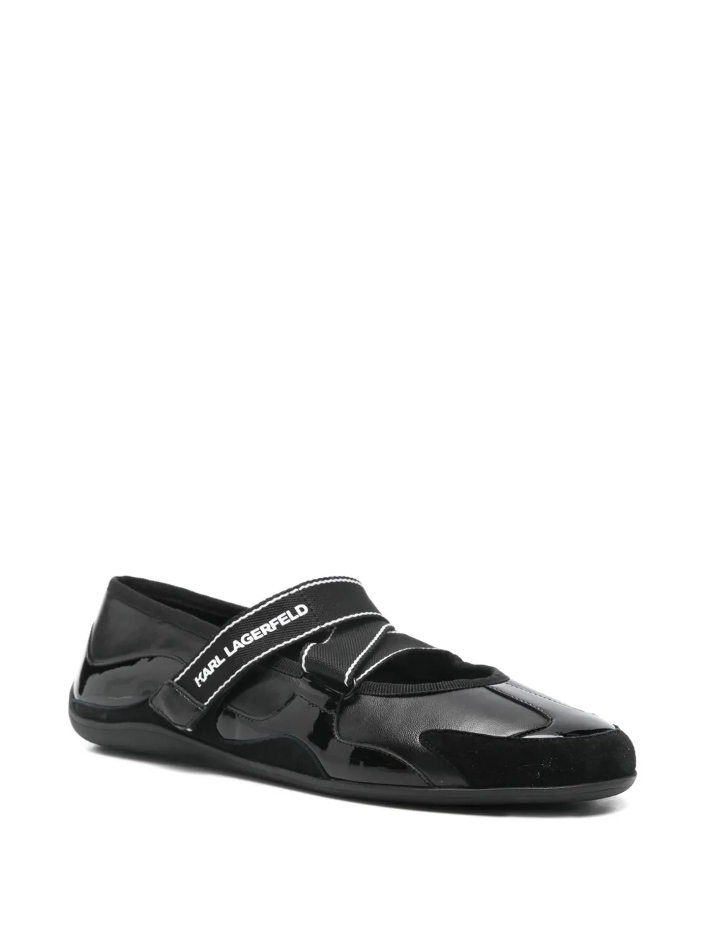 Karl Lagerfeld Altia cross-strap ballet flats - Zwart