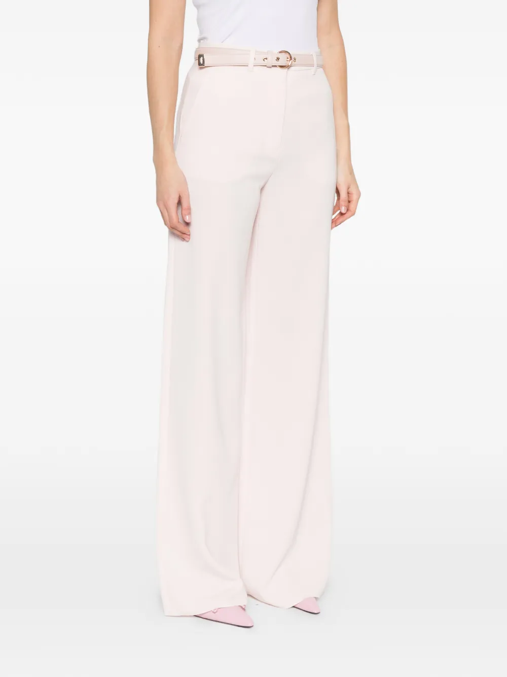 Max Mara Straight broek met ceintuur Roze