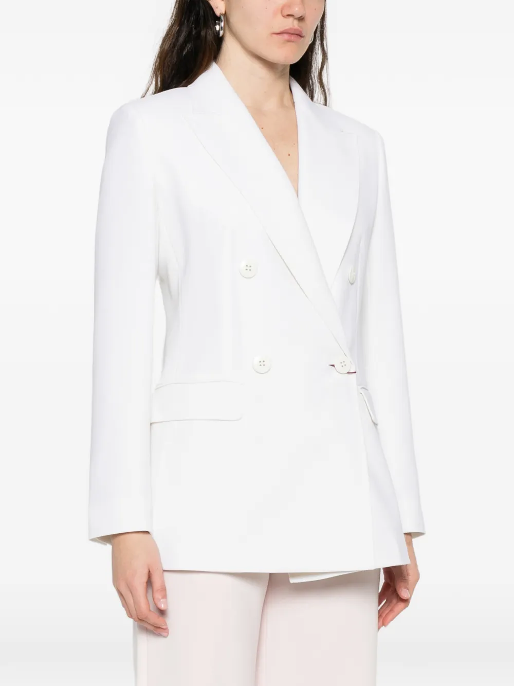  Max Mara Double-breasted Pocket Jacket - White 