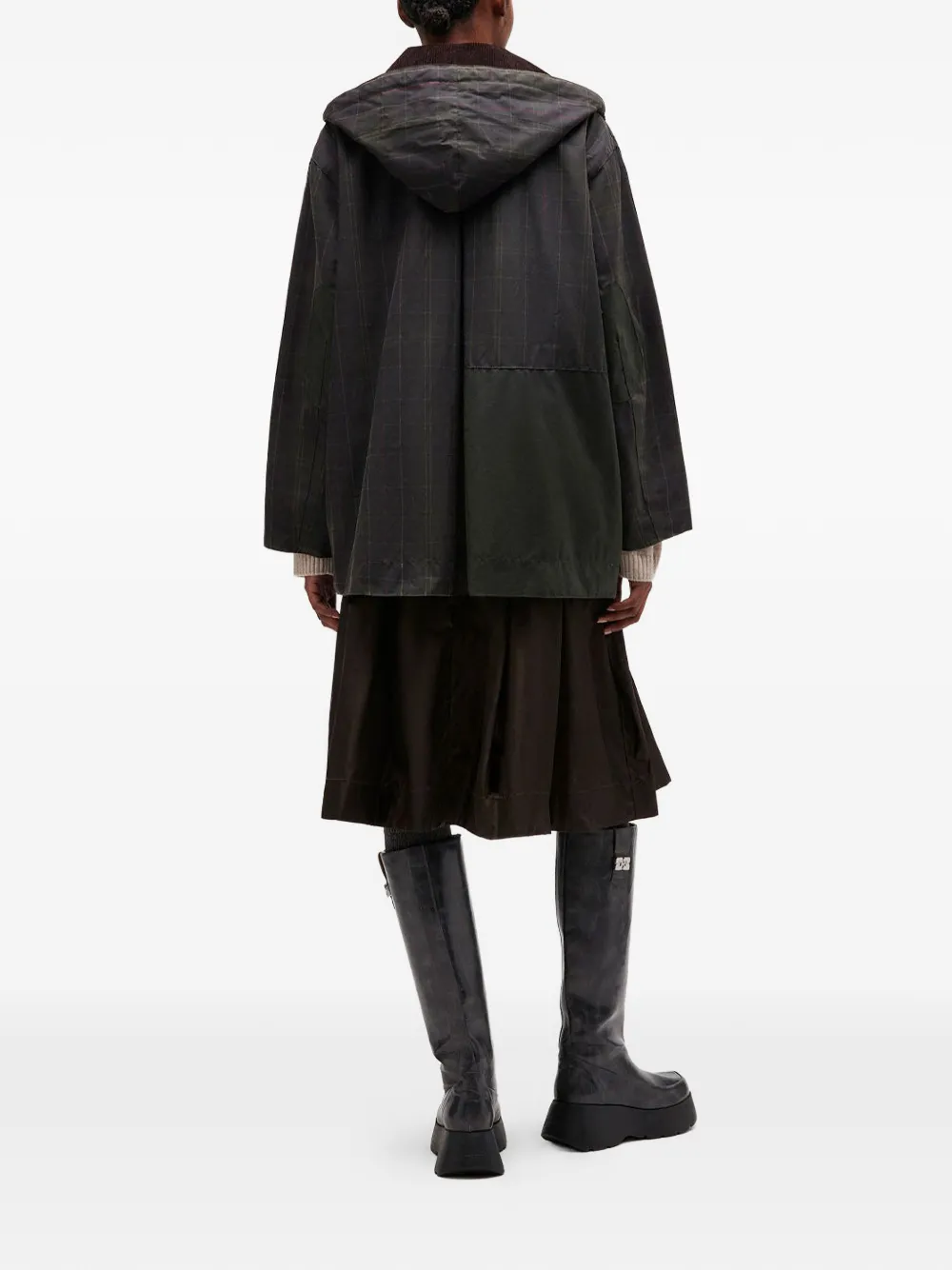  Ganni Patchwork Hooded Jacket - Green 
