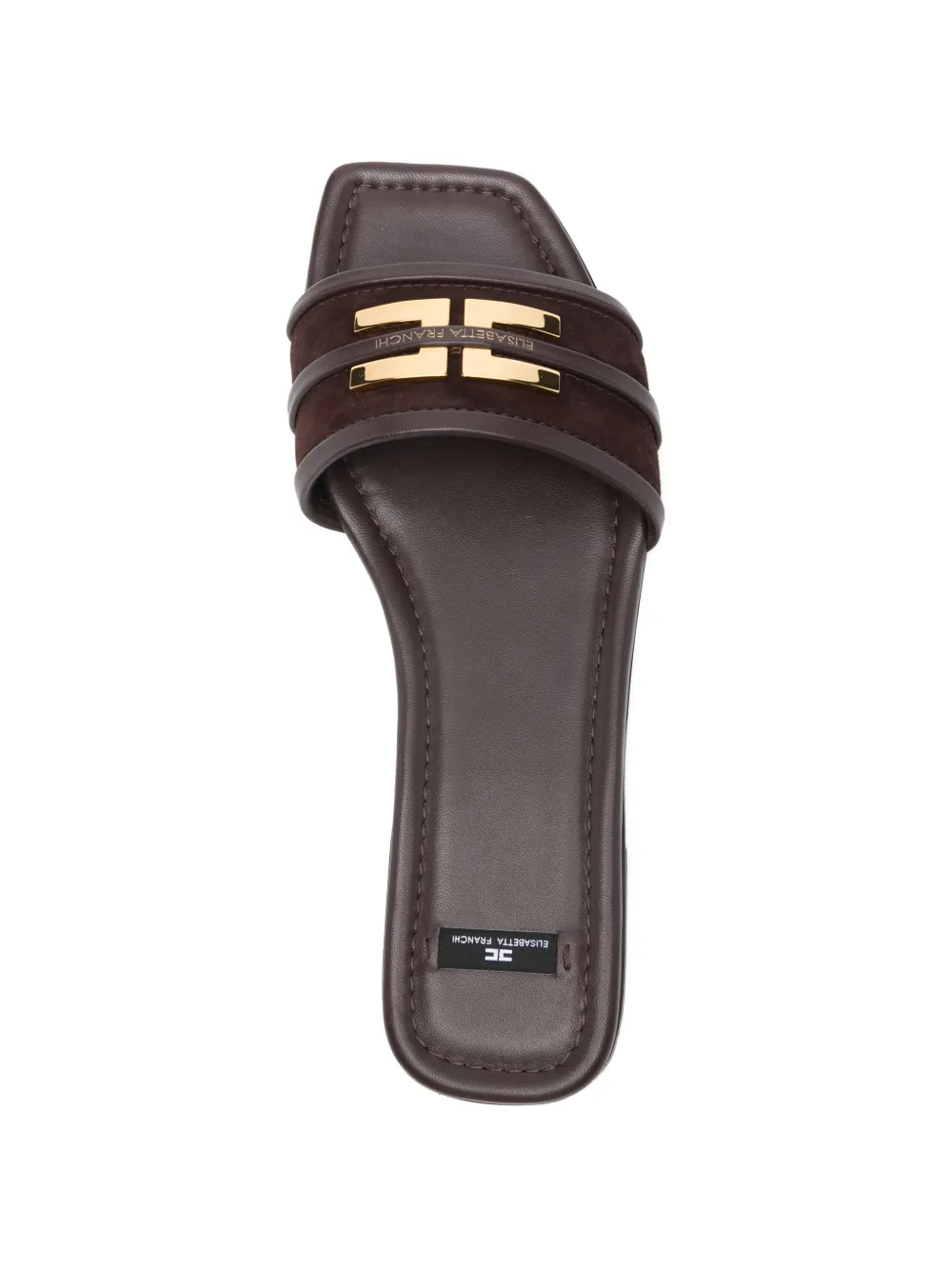 Elisabetta Franchi golden-hardware leather flat sandals Bruin