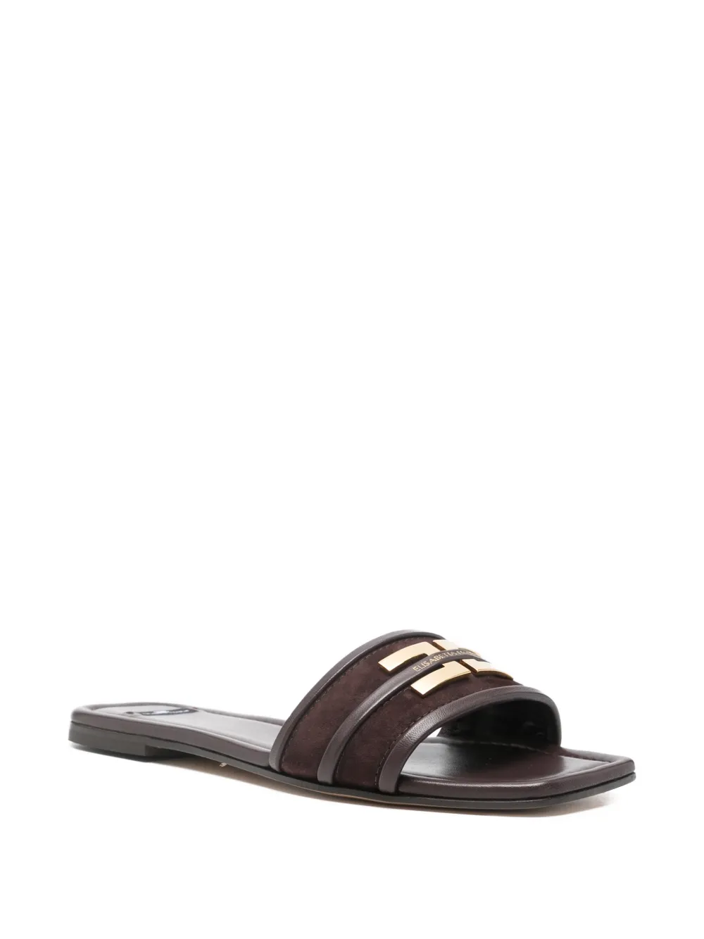 Elisabetta Franchi golden-hardware leather flat sandals Bruin