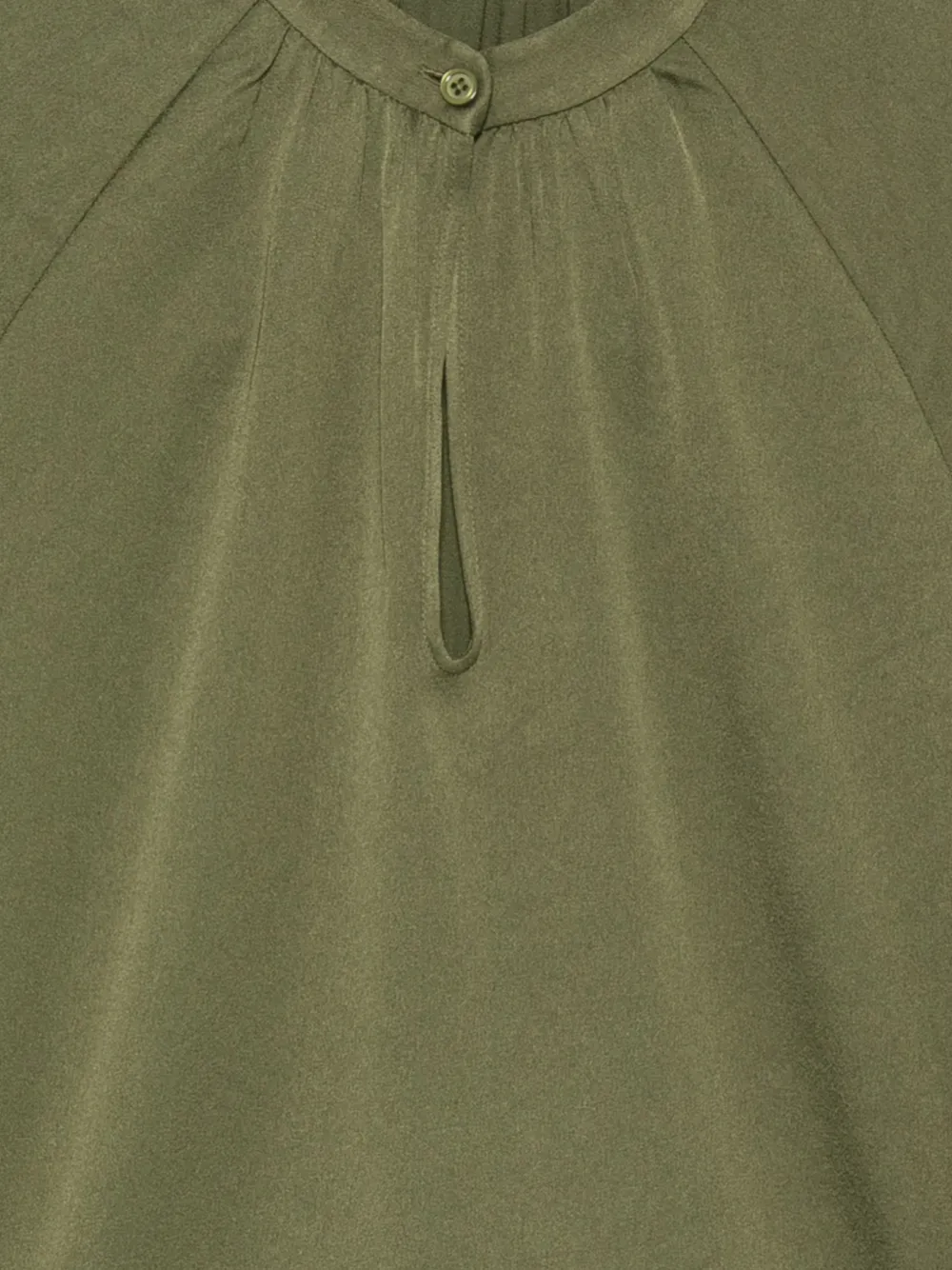 Filippa K Bishop-sleeve Satin Blouse In Green