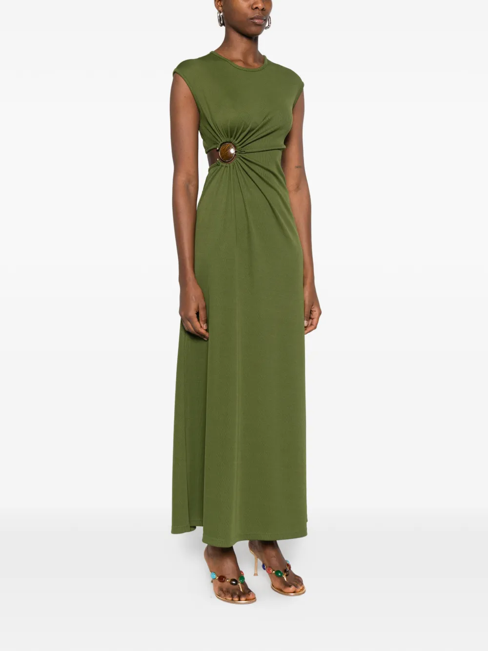 Christopher Esber Maxi-jurk met uitgesneden details en ringdetail Groen