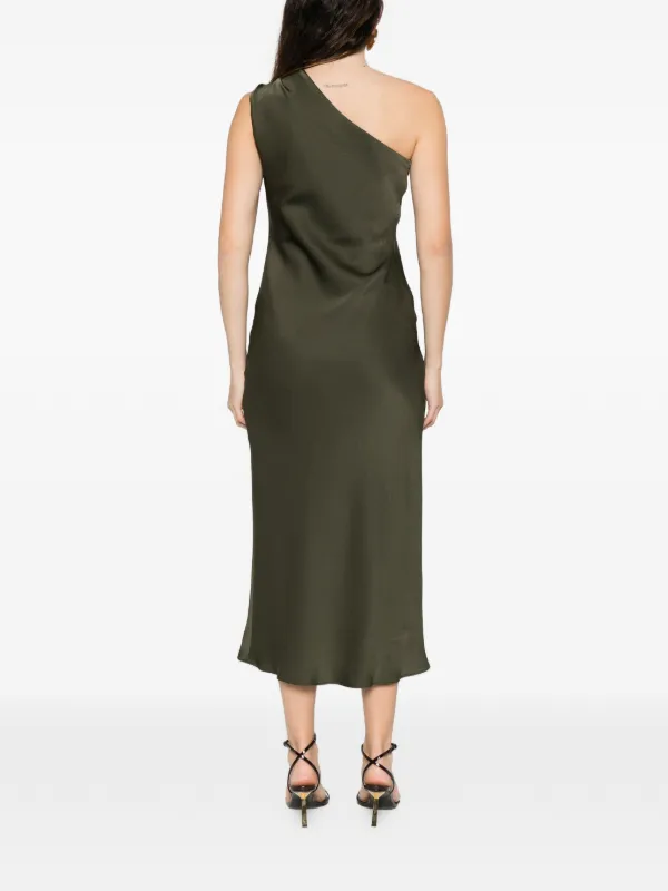 Max Mara One-shoulder Knotted Midi Dress - Green