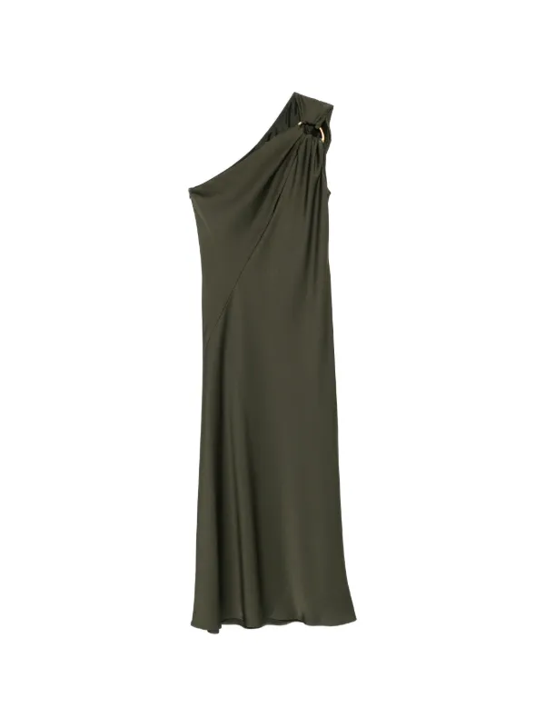 Max Mara One-shoulder Knotted Midi Dress - Green