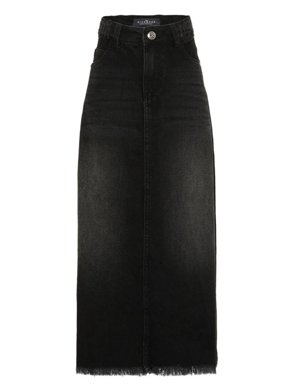 John Richmond Junior frayed-trim denim skirt - Schwarz