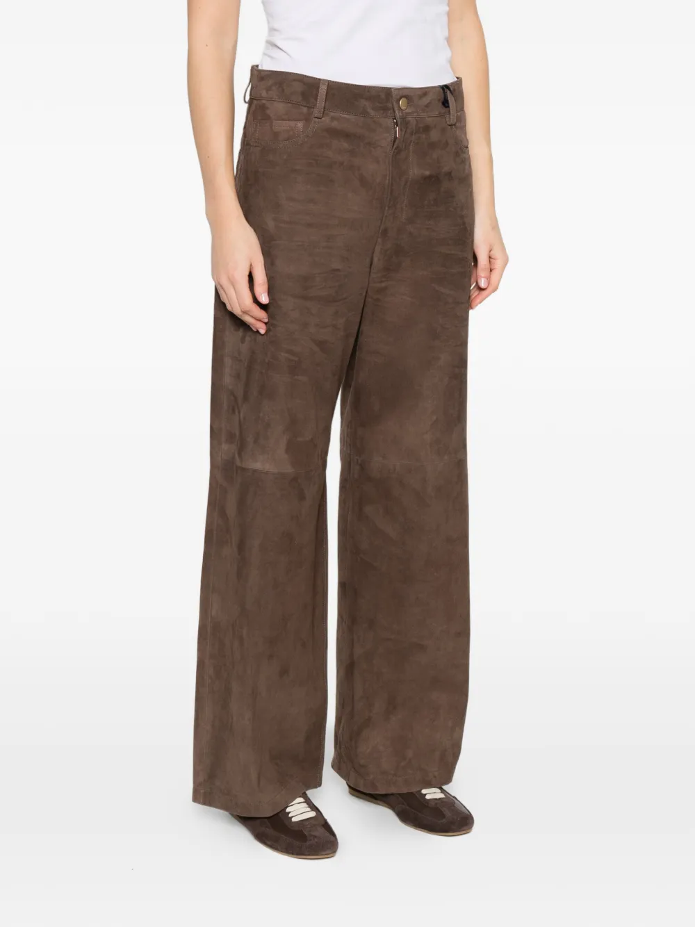 'S Max Mara Suède broek Bruin