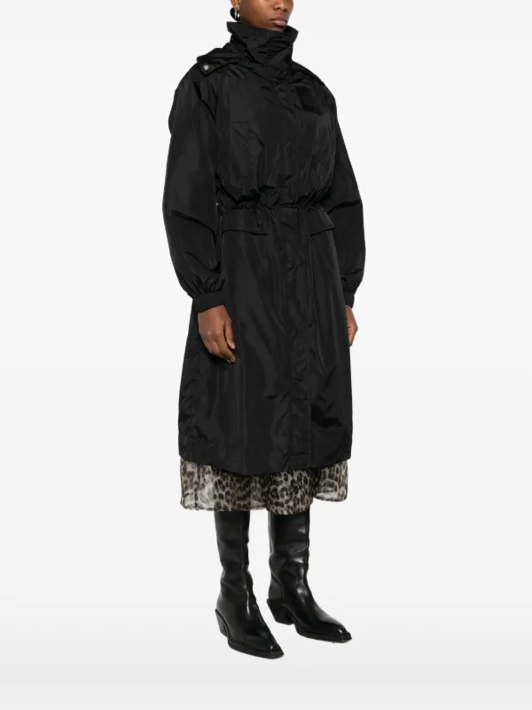 GANNI ロゴパッチ コート | ブラック | FARFETCH JP
