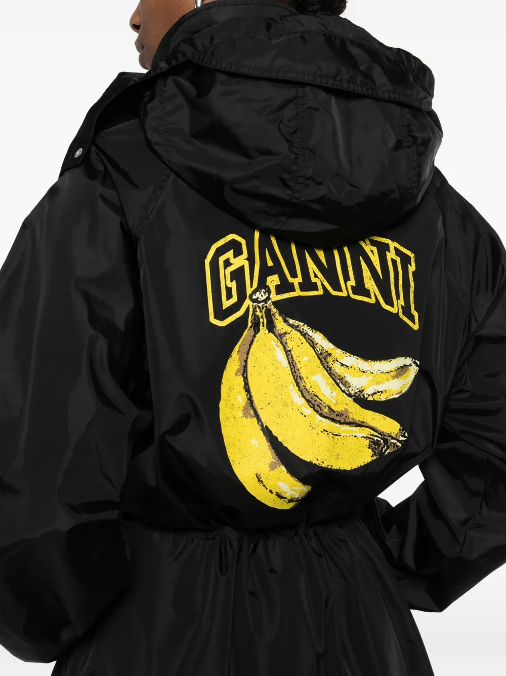 GANNI Jas met logopatch Zwart