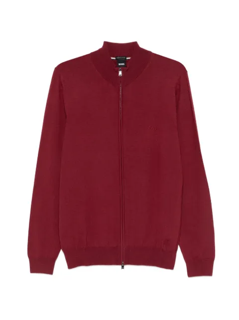 BOSS zip plain cardigan