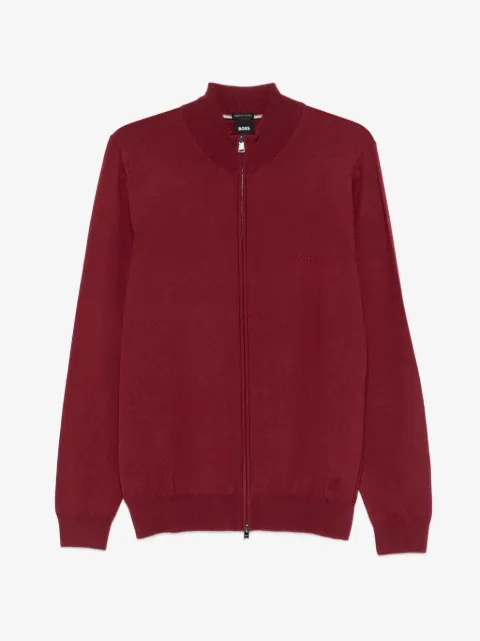 BOSS zip plain cardigan