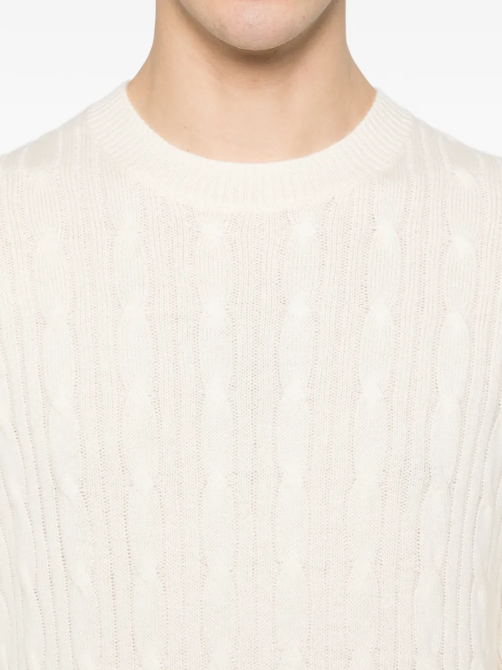 BOSS Kabelgebreide trui Beige