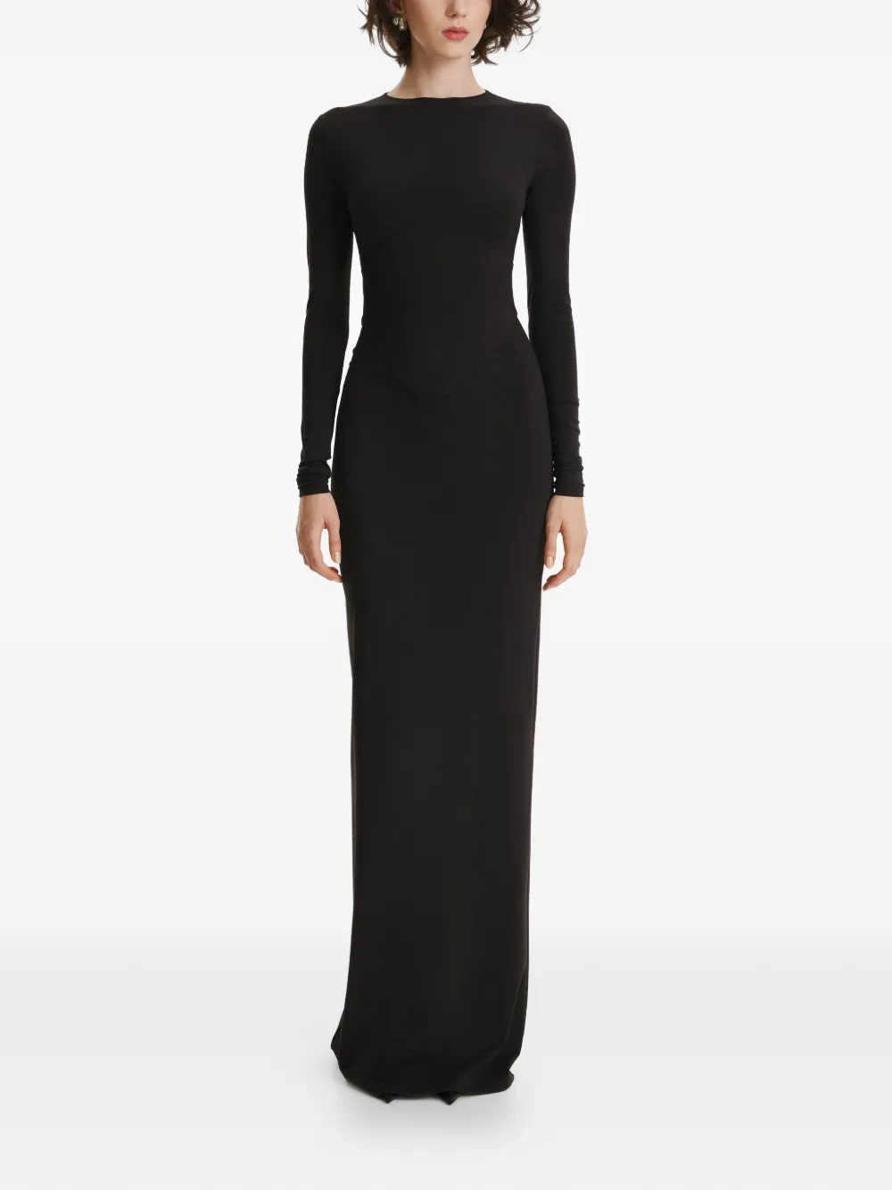 2310 STUDIO long-sleeved maxi dress - Nero