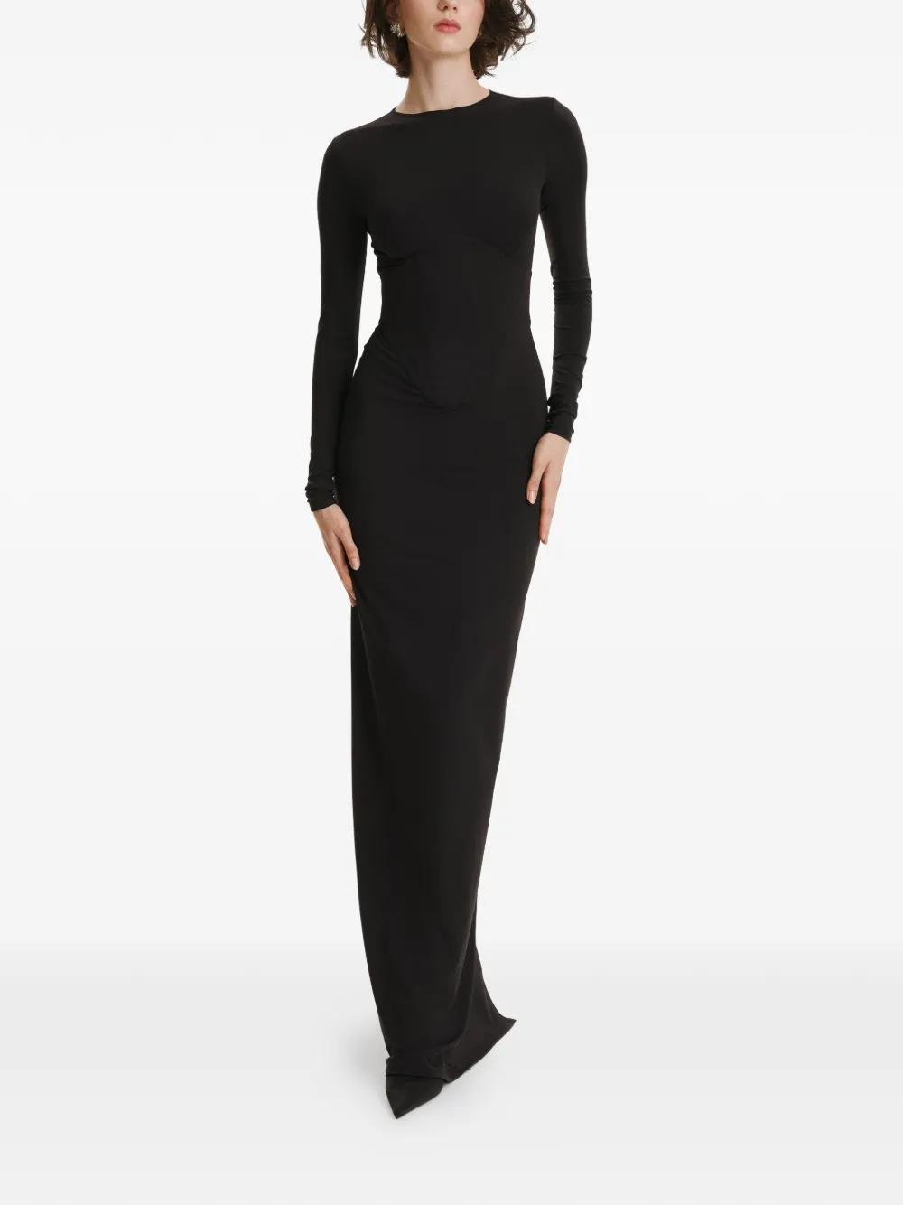 2310 STUDIO long-sleeved maxi dress - Zwart