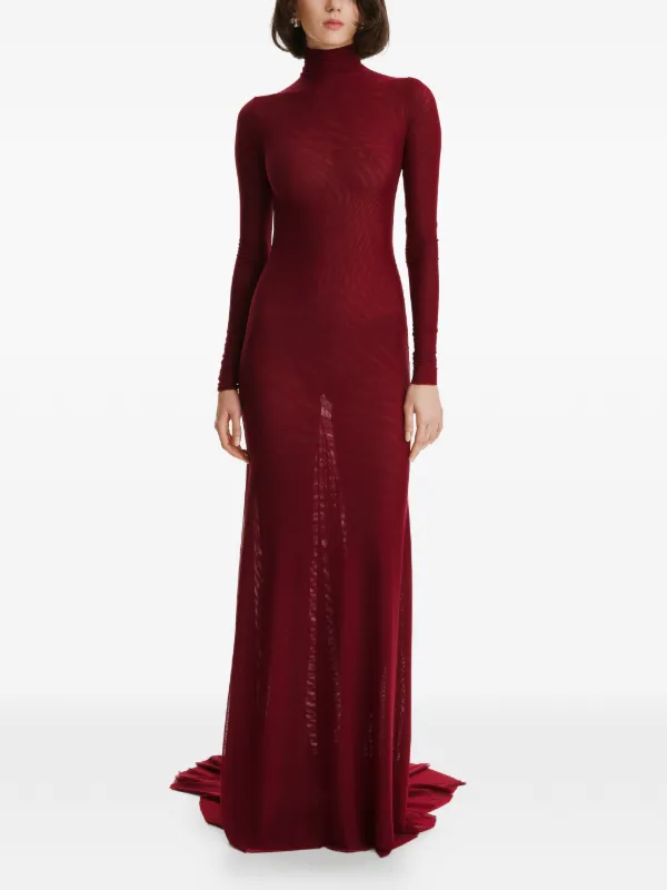 chinese dress ladies Wheat Cashmere Turtleneck Maxi Dress main image 1