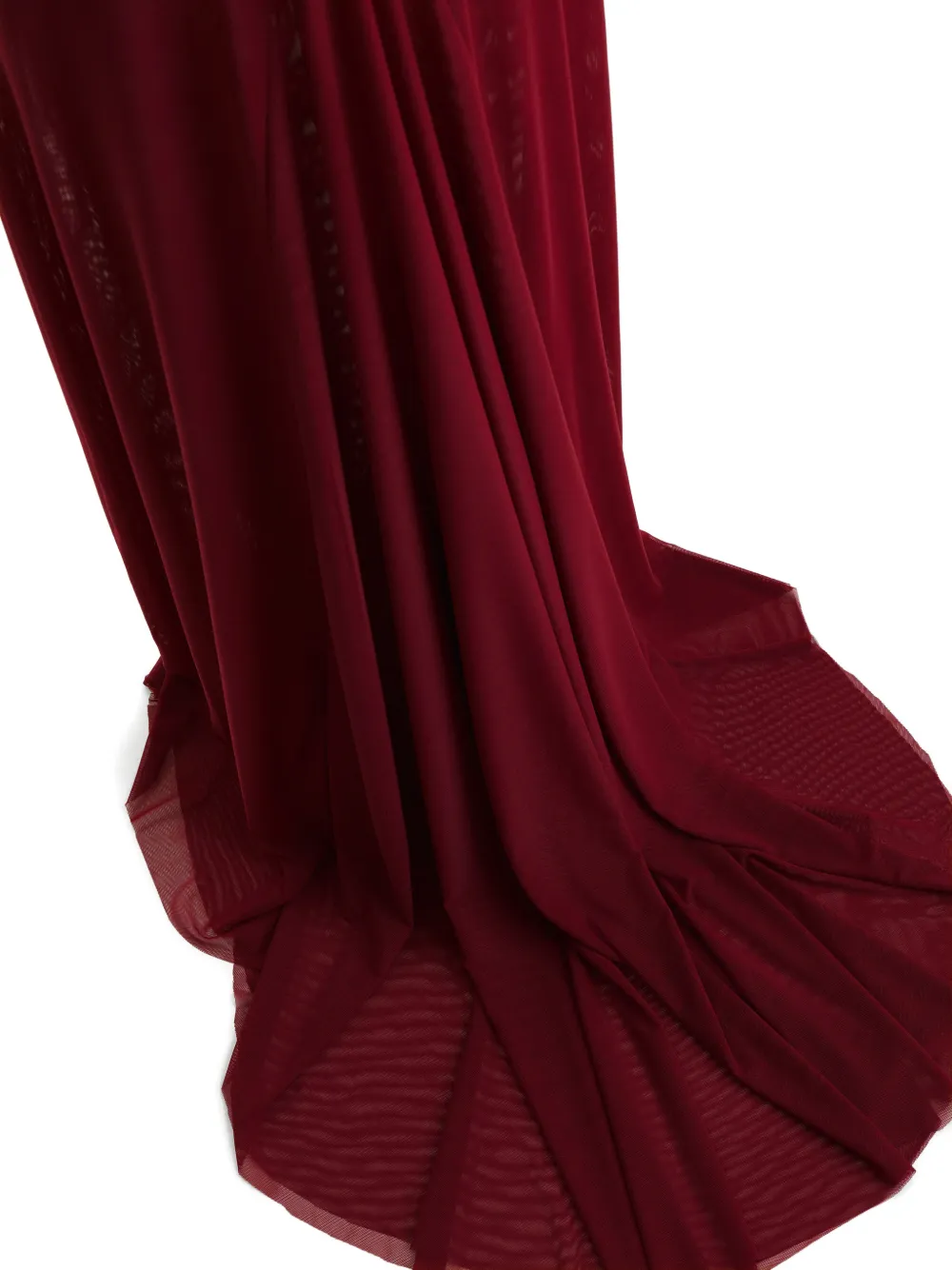 2310 STUDIO Maxi-jurk met col en lange mouwen Rood