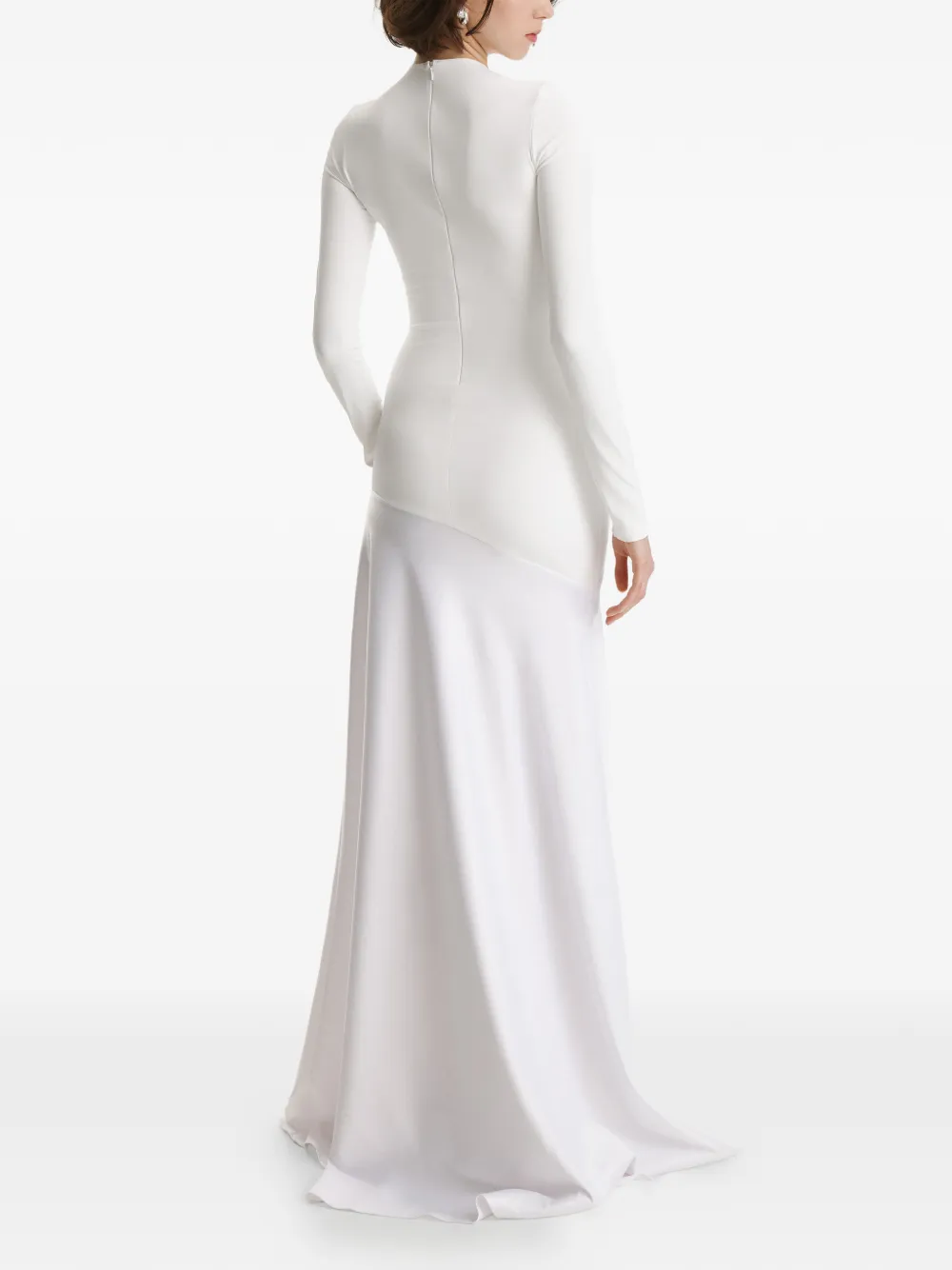 2310 STUDIO Maxi-jurk met vlakken en lange mouwen Wit