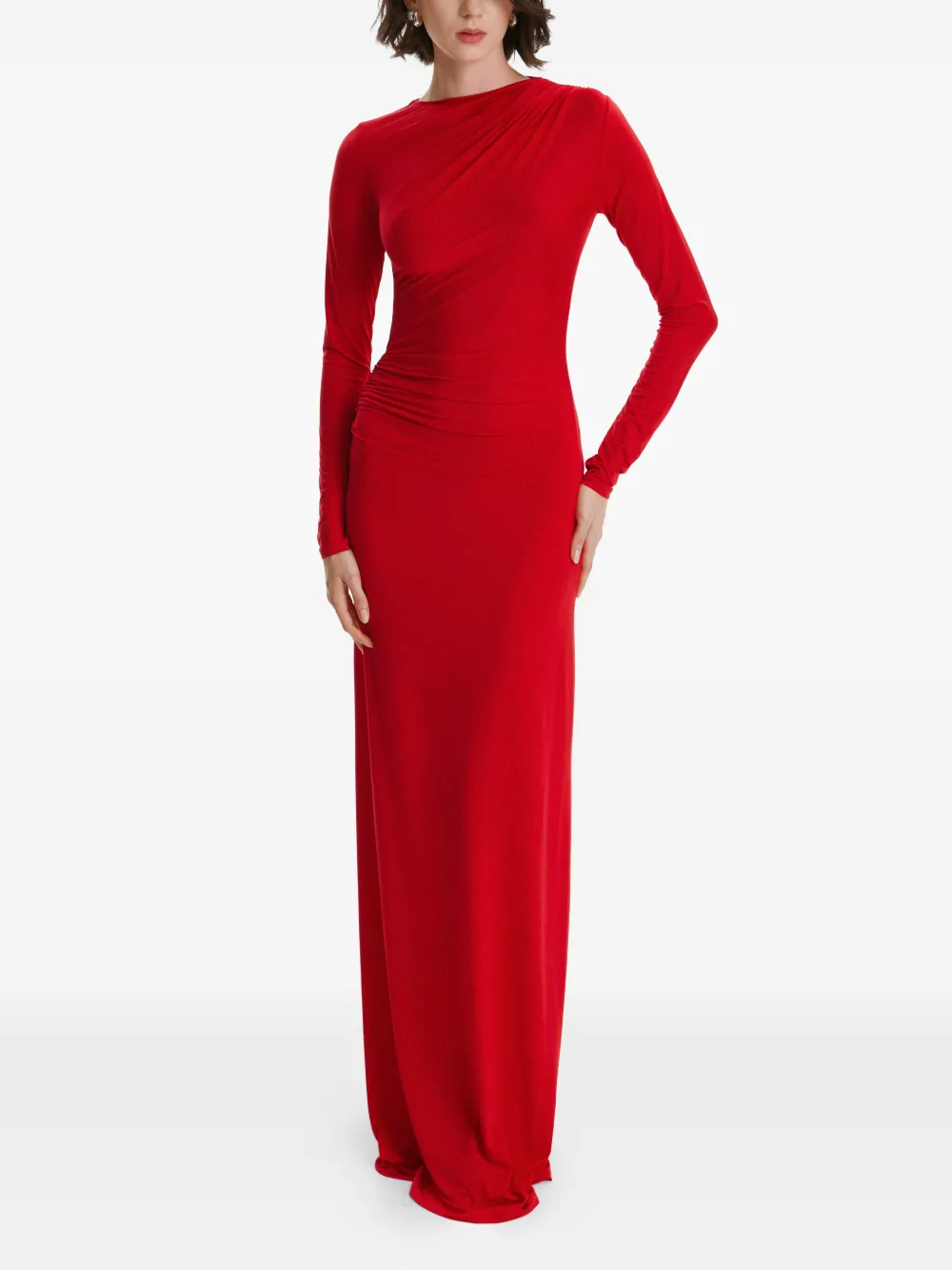 2310 STUDIO long-sleeves open-back maxi dress - Rot