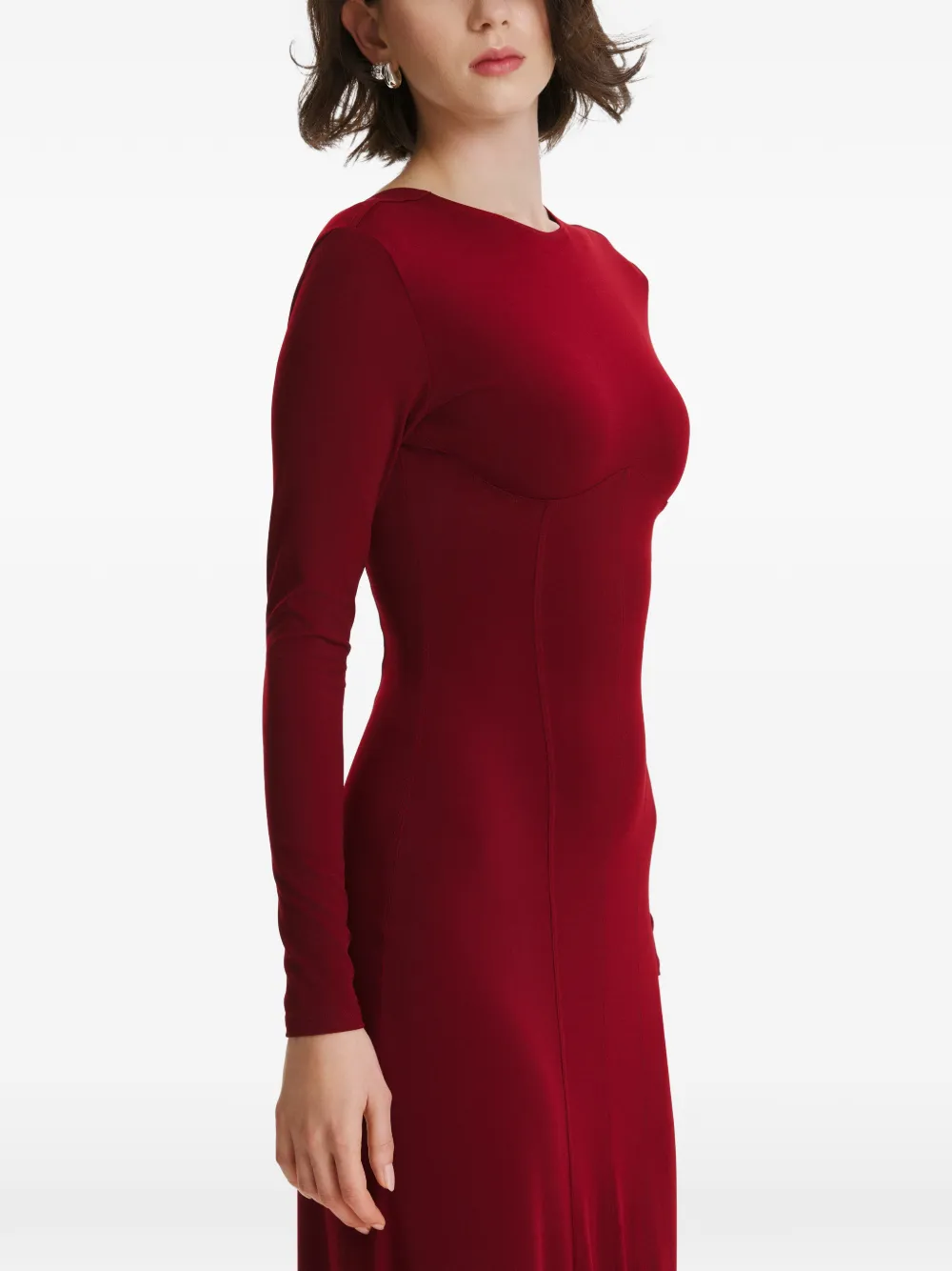  2310 Studio Long-sleeves Open-back Maxi Dress - Red 