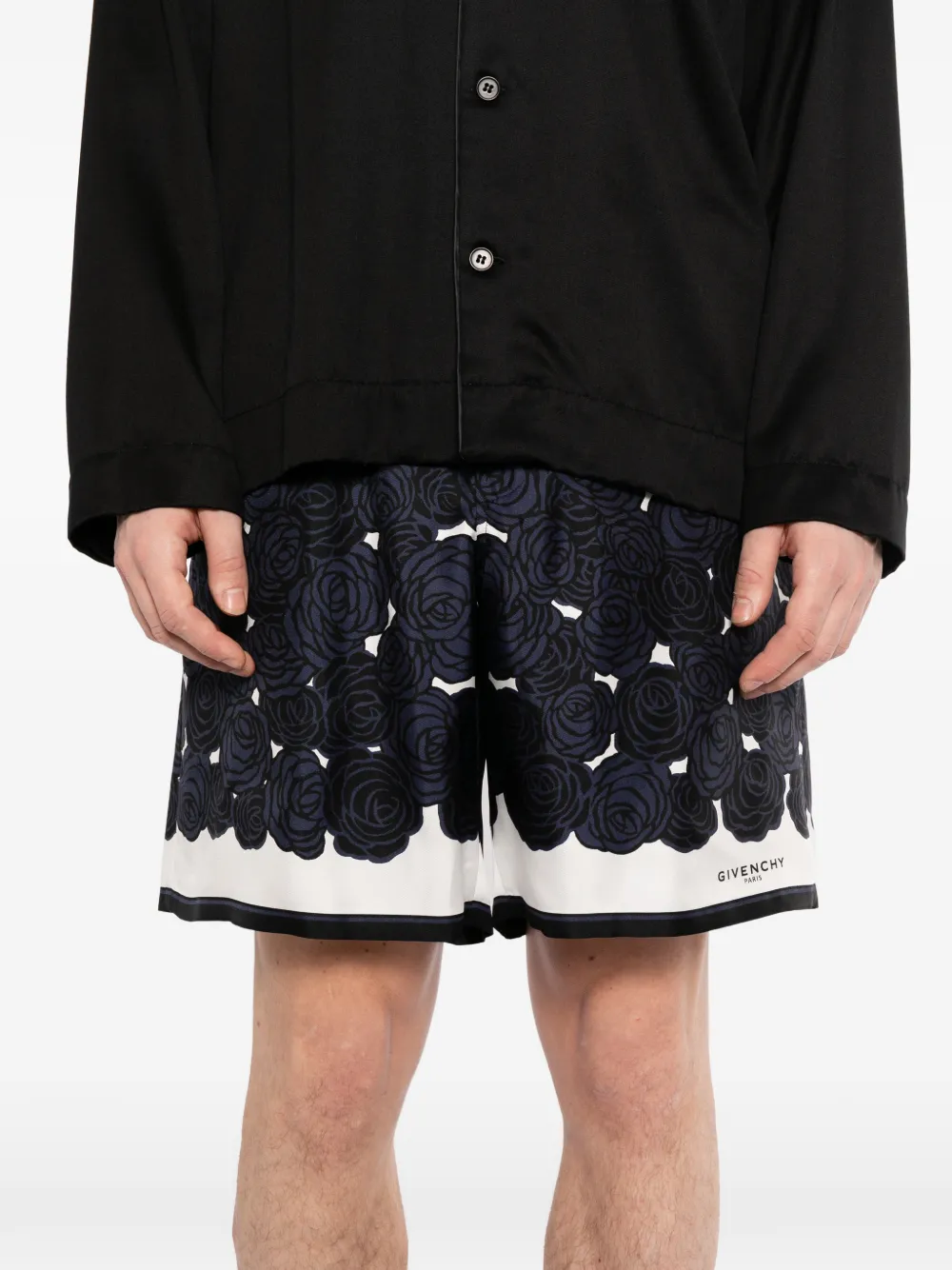 Givenchy Bermuda shorts met bloemenprint Blauw