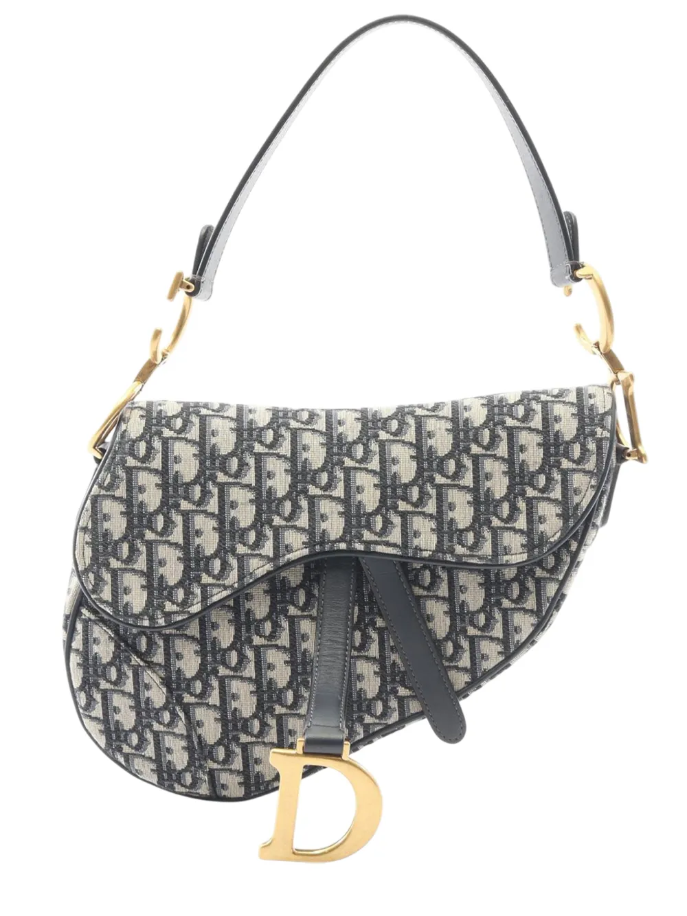 Christian Dior Pre-Owned 2010-2025 Oblique Embroidered Canvas Saddle Bag shoulder bag - Braun