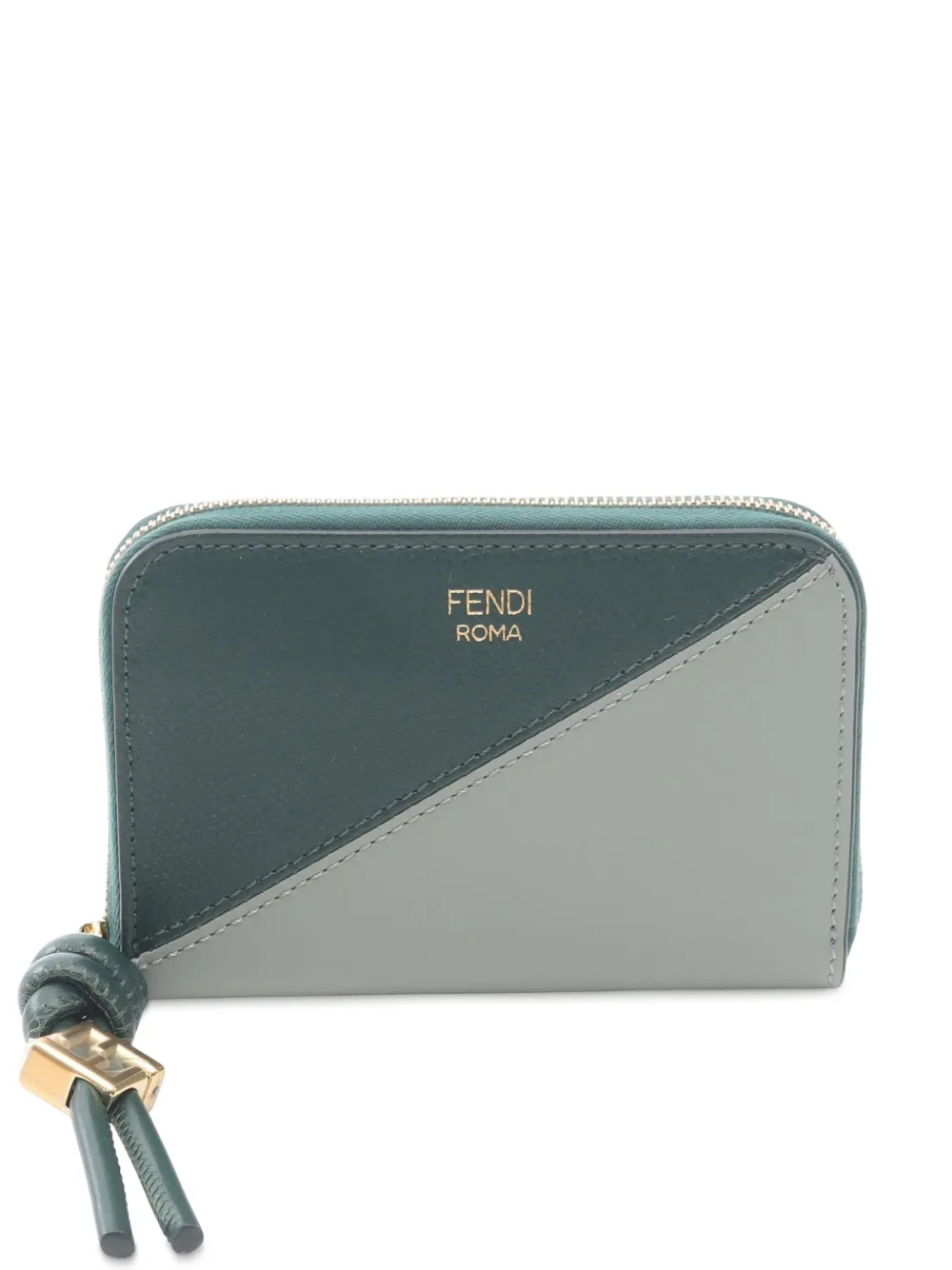 Fendi Pre-Owned 2000-2010 Mini Leather FF Diamond Zip Around Wallet small wallets - Verde