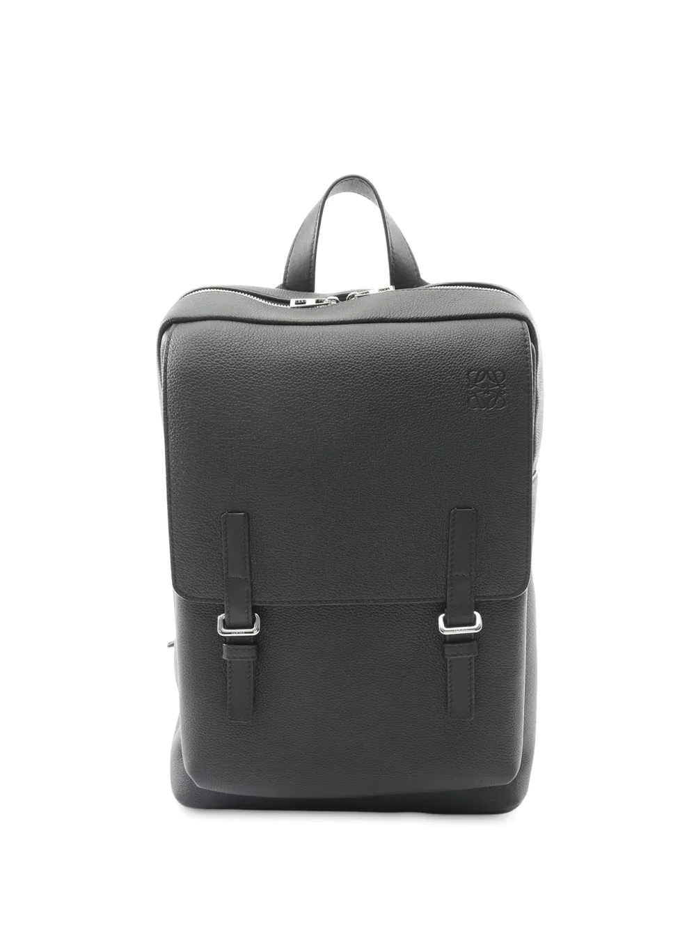 Loewe Pre-Owned 2010-2025 Grained Calfskin Military Anagram backpack - Nero
