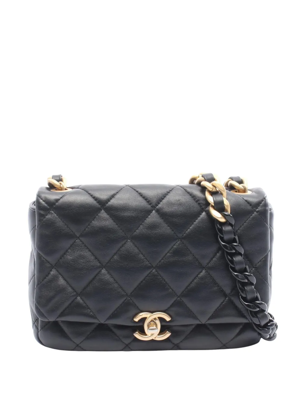 CHANEL Pre-Owned 2021-2025 CC Quilted Lambskin Single Flap shoulder bag - Nero