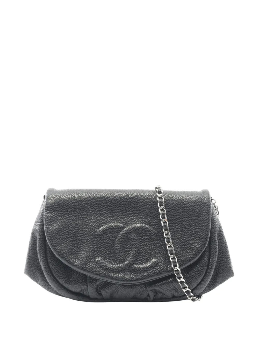 CHANEL Pre-Owned 2013-2014 CC Caviar Half Moon Flap crossbody bag - Nero