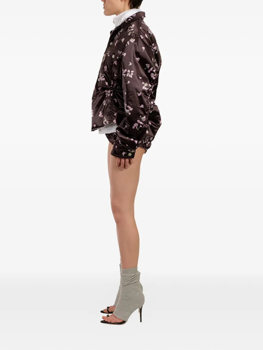 Floral-Print Buttoned Jacket
