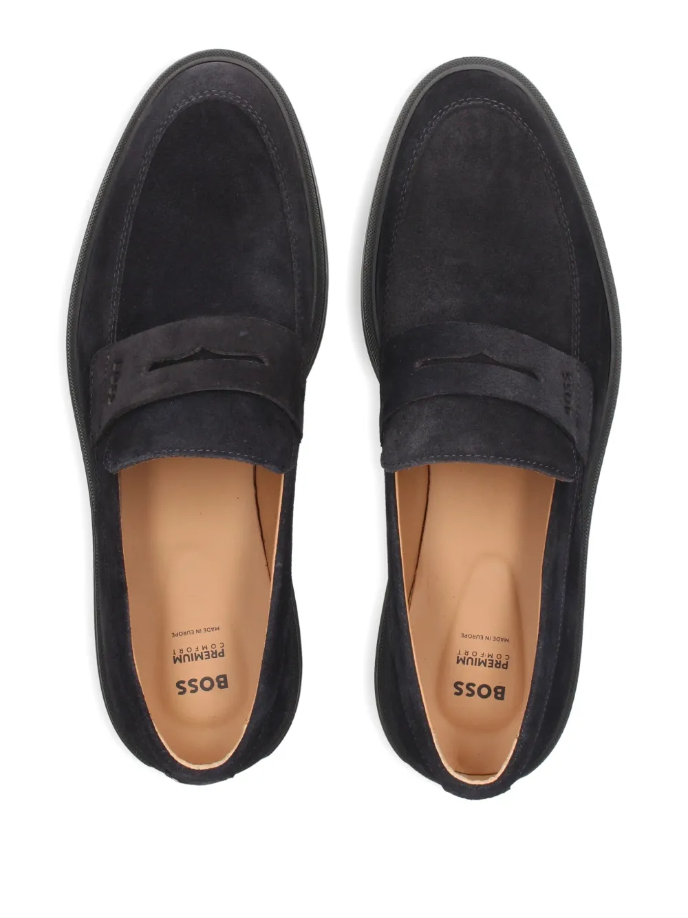 BOSS penny-strap loafers Blauw