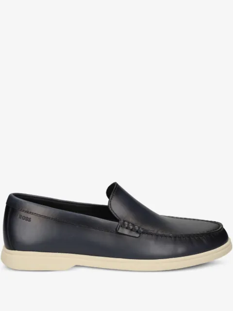 BOSS leather moccasins with embossed logo