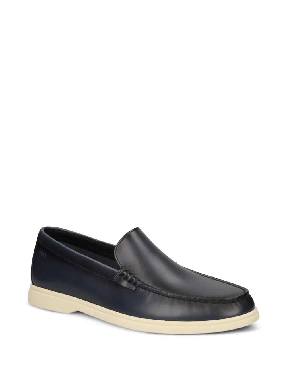 BOSS stitched slip-on loafers - Blauw