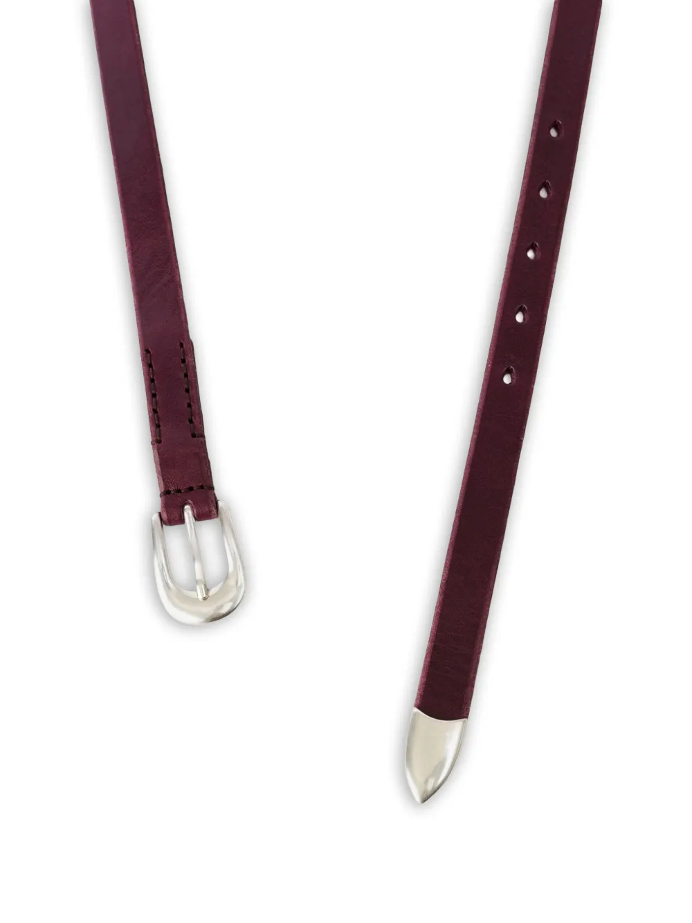 OUR LEGACY silver-tone buckle leather belt - Paars