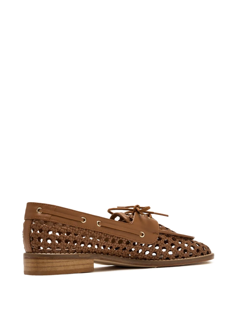 Andrea Gomez Geweven loafers Bruin