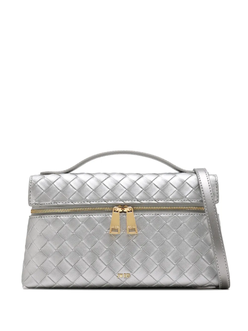 JW Pei quilted top-handle cross body bag - Argento
