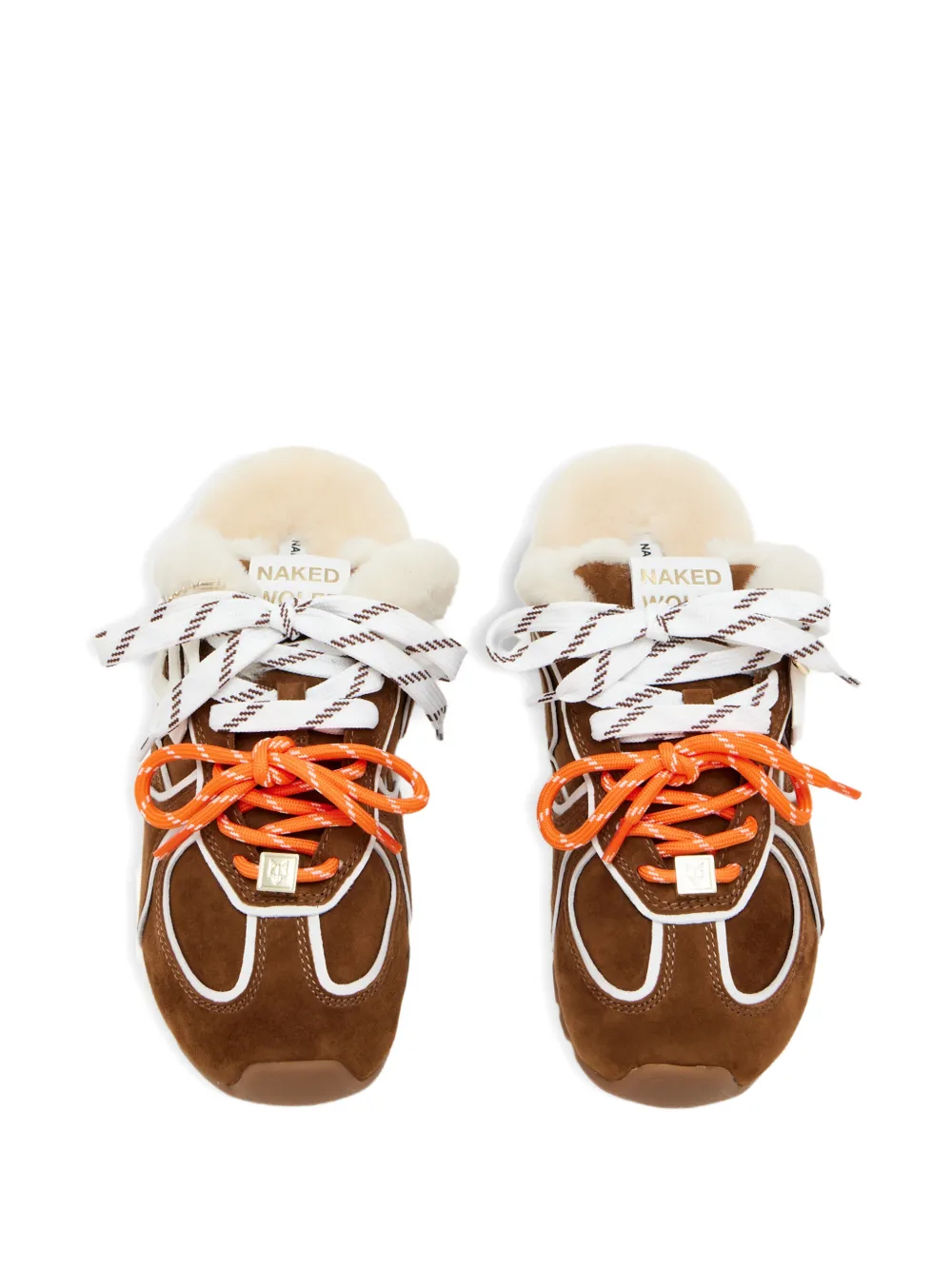 NAKED WOLFE Slippers met suède afwerking Bruin