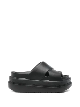 Sacai criss-cross Platform Sandals | Black | FARFETCH
