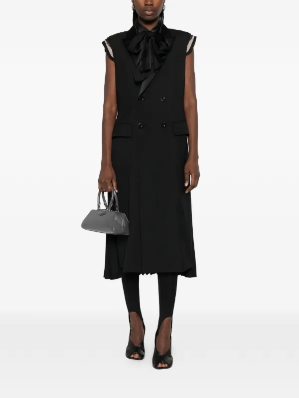 Sacai ダブルノースリーブ ミディドレス | ブラック | FARFETCH JP