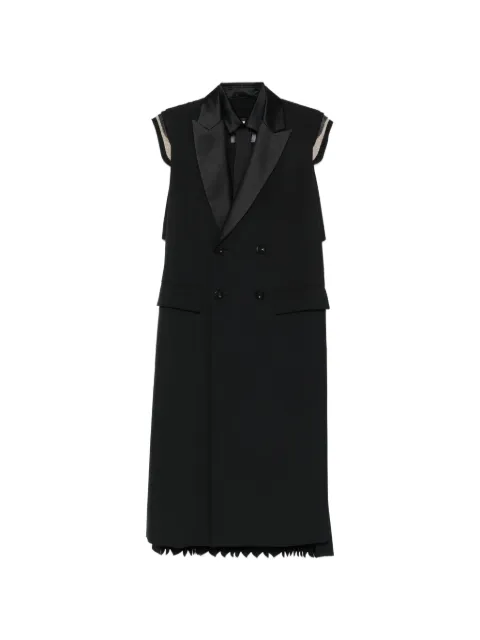 sacai sleeveless double-breasted midi dress