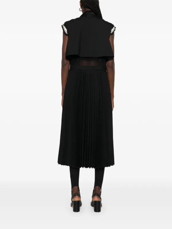 Sacai ダブルノースリーブ ミディドレス | ブラック | FARFETCH JP