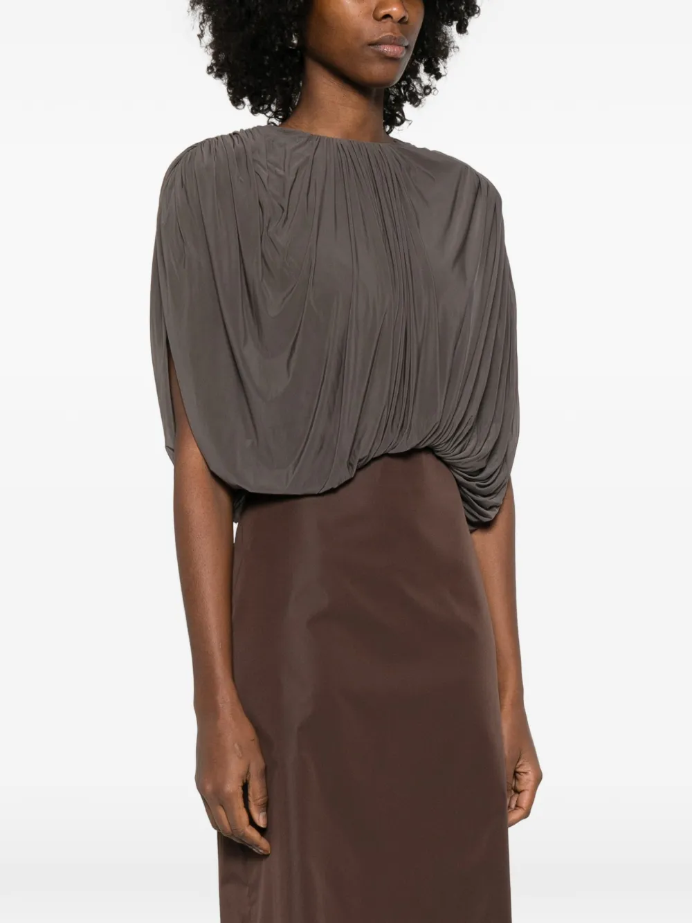  Magda Butrym Draped Top - Brown 
