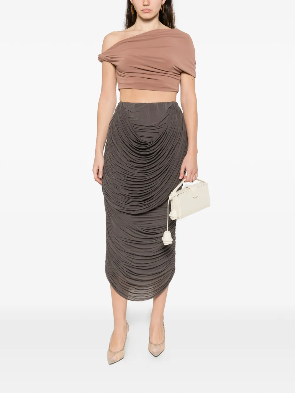 Magda Butrym ruched skirt - Bruin