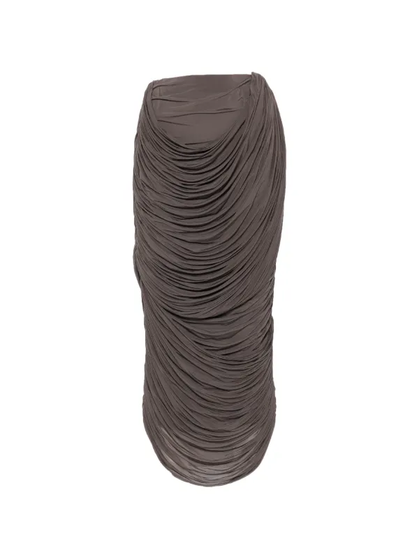 Magda Butrym Ruched Skirt in Brown