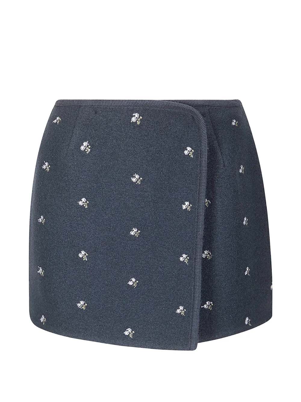 Rier floral-detail mini skirt - Grigio