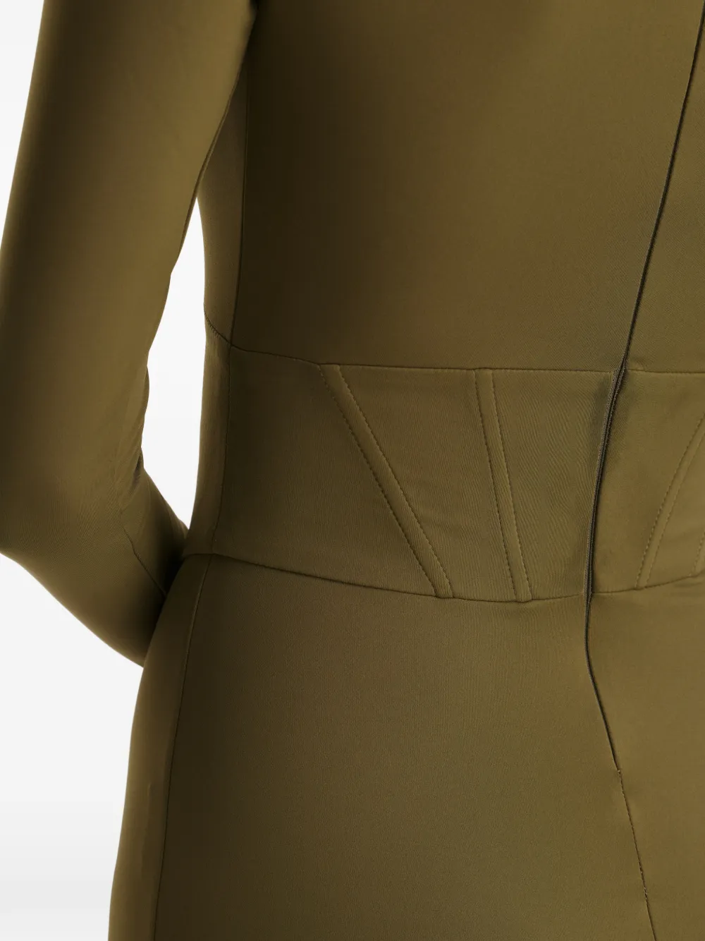 2310 STUDIO Maxi-jurk met lange mouwen en korset Groen
